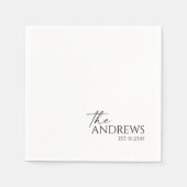 Moderne grillige gepersonaliseerde bruiloft servet (Voorkant)