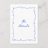 Moderne grillige golvende hand getekende bruiloft informatiekaartje (Achterkant)