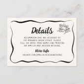 Moderne & grillige Hand getrokken bruiloft details Informatiekaartje (Voorkant)