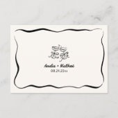 Moderne & grillige Hand getrokken bruiloft details Informatiekaartje (Achterkant)