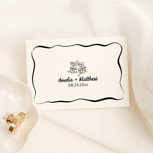 Moderne & grillige Hand getrokken Place Card Kaart