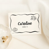 Moderne & grillige Hand getrokken Place Card Kaart