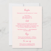 Moderne grillige heldere retro alles in één bruilo kaart (Achterkant)