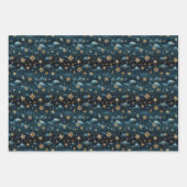 Moderne grillige kerst marine sneeuwvlokken inpakpapier vel (Voorkant 3)