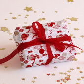 Moderne grillige kerst ornamenten inpakpapier vel