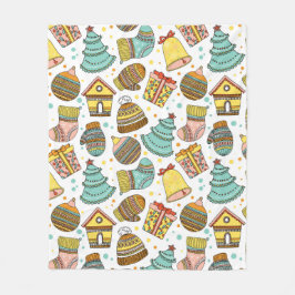 Moderne grillige kerstvakantie feestelijke patroon fleece deken