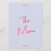 Moderne grillige kleurrijke heldere retro bruiloft menu (Achterkant)