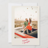 Moderne grillige kleurrijke retro leuke foto bruil kaart (Achterkant)