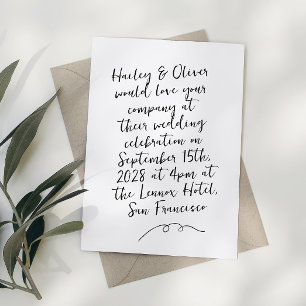 Moderne grillige krabbel doedel bruiloft kaart