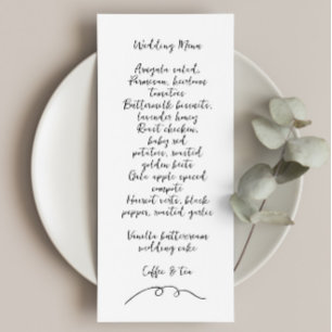 Moderne grillige krabbel doedel bruiloft menu