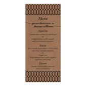 Moderne grillige Kraft Wedding Menu Kaarten (Voorkant)