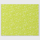 Moderne grillige krullen als groen cadeaupapier (Vlak)