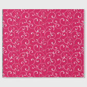 Moderne grillige krullen framboos cadeaupapier (Vlak)