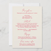 Moderne grillige leuke retro alles in één bruiloft kaart (Achterkant)