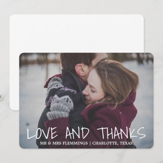 Moderne grillige liefde & Bedankt trouwfoto (Voorkant / Achterkant)