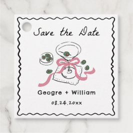 Moderne & grillige Martini Hand getrokken bruiloft Bedankjes Labels