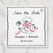 Moderne & grillige Martini Hand getrokken bruiloft Bedankjes Labels (Achterkant)