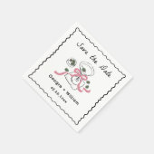 Moderne & grillige Martini Hand getrokken bruiloft Servet (Hoek)