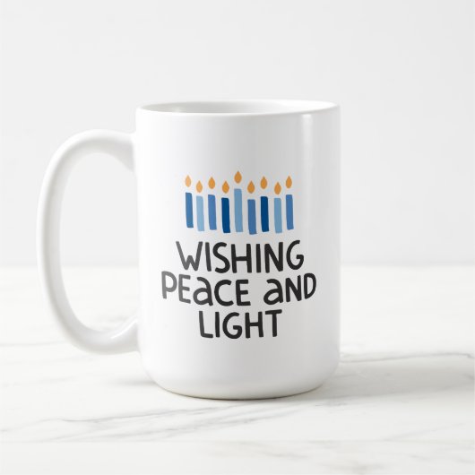 Moderne grillige Menorah Chanoeka Mok (Links)