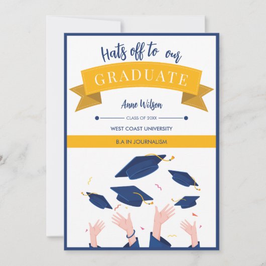 Moderne grillige Petten van Afstuderen Aankondiging (Voorkant)