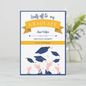 Moderne grillige Petten van Afstuderen Aankondiging (Staand voorkant)