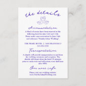 Moderne grillige Retro  70s bruiloft details Informatiekaartje (Voorkant)