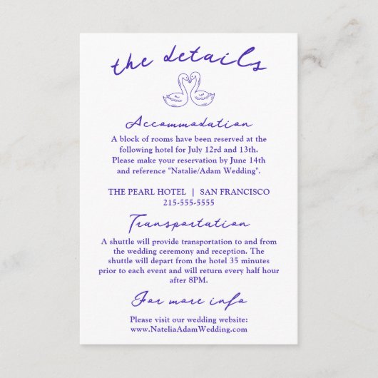 Moderne grillige Retro 70s bruiloft details Informatiekaartje (Voorkant)