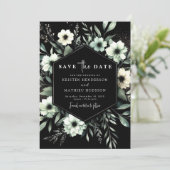 Moderne grillige typografie Sage Green Wedding Save The Date (Staand voorkant)