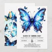 Moderne grillige vlinder jongen verjaardag kaart (Voorkant / Achterkant)
