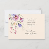 Moderne grillige Wildflower bruiloft Bedankkaart (Achterkant)