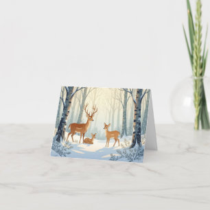 Moderne grillige winterherten Familie vakantie Kaa Bedankkaart