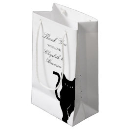 Moderne grillige zwarte kat bruiloft dank u gunst klein cadeauzakje