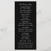 Moderne grillige zwarte kat bruiloft programmakaart (Achterkant)