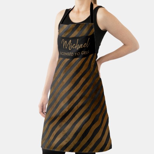 Moderne Grilling Chef Cook Bold Stripes Schort (Insitu)