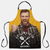Moderne Grillmaster Cool Naam Heren Schort (Voorkant)