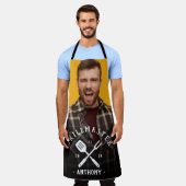 Moderne Grillmaster Cool Naam Heren Schort (Gedragen)