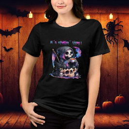 Moderne Grim Reaper Halloween Het is Chillin' Time Tri-Blend Shirt