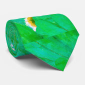 Moderne Groen Abstract Botanisch Patroon Stropdas (Opgerold)
