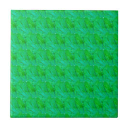 Moderne Groen Abstracte Botanische Patroon  Tegeltje