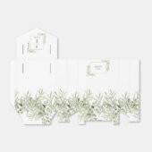 Moderne groen bladeren monogram bruiloft bedankdoosjes (Uitgevouwen)