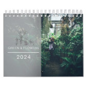 Moderne Groen & Bloemen Familie Foto's Collage 202 Kalender (Hoes)