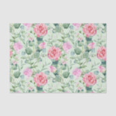 Moderne Groen bloemenachtergrond Decoupaging Tissuepapier (Voorkant)