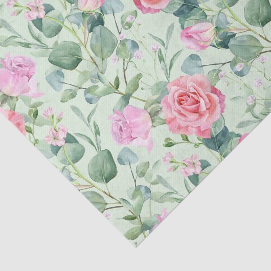 Moderne Groen bloemenachtergrond Decoupaging Tissuepapier (Detail)