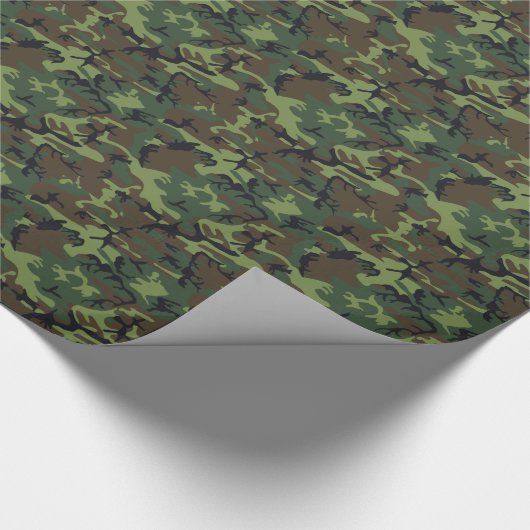 Moderne Groen Bruin Zwart Jacht Camo Camouflage Cadeaupapier (Hoek)