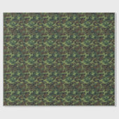 Moderne Groen Bruin Zwart Jacht Camo Camouflage Cadeaupapier (Vlak)
