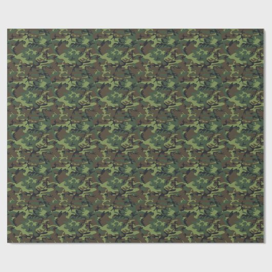 Moderne Groen Bruin Zwart Jacht Camo Camouflage Cadeaupapier (Vlak)