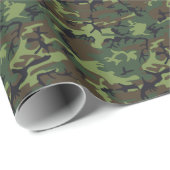 Moderne Groen Bruin Zwart Jacht Camo Camouflage Cadeaupapier (Rol Hoek)