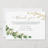 Moderne groen Eucalyptus begrafenis Dank u opmerki Kaart (Voorkant)