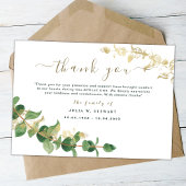 Moderne groen Eucalyptus begrafenis Dank u opmerki Kaart