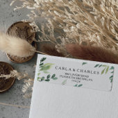 Moderne groen foliage Return Address Label